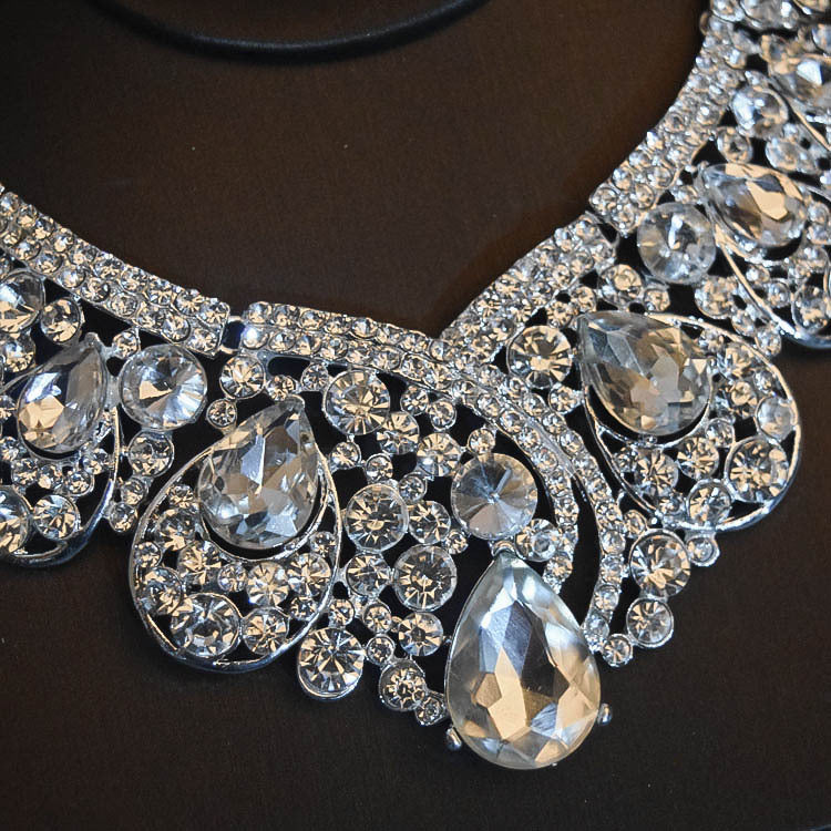 Accessories Crown Necklace Earrings Three-piece Set Wedding Accessories