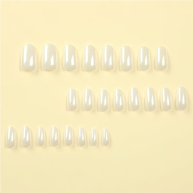 24pcs Aurora White Nails