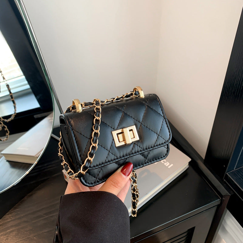 Women's Chain Crossbody Bag with Lock Clasp
