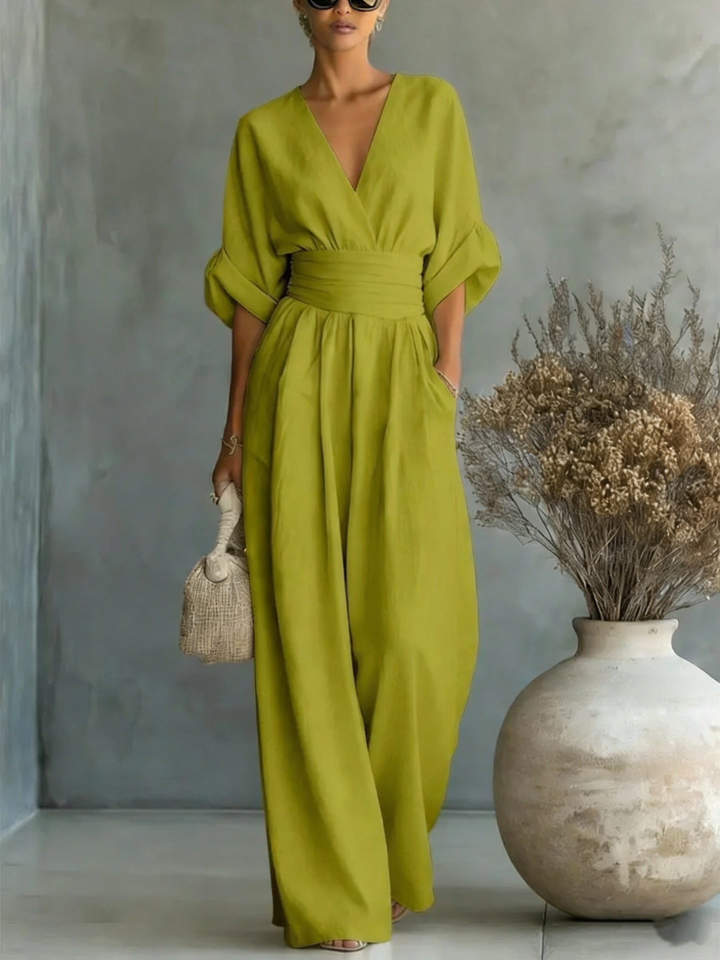Summer Short-Sleeved Casual Jumpsuit