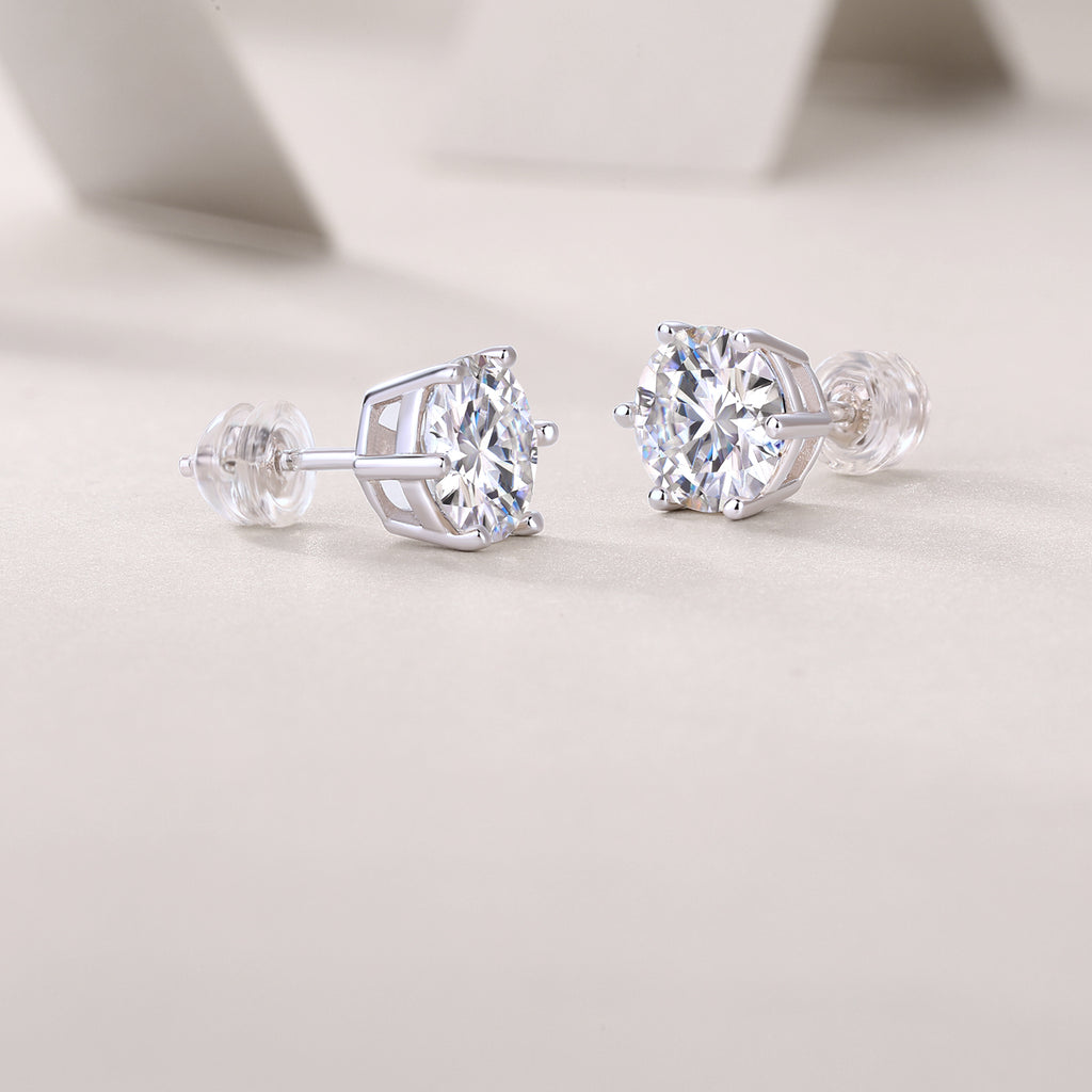 Luxury Diamond Stud Earrings | S925 Sterling Silver