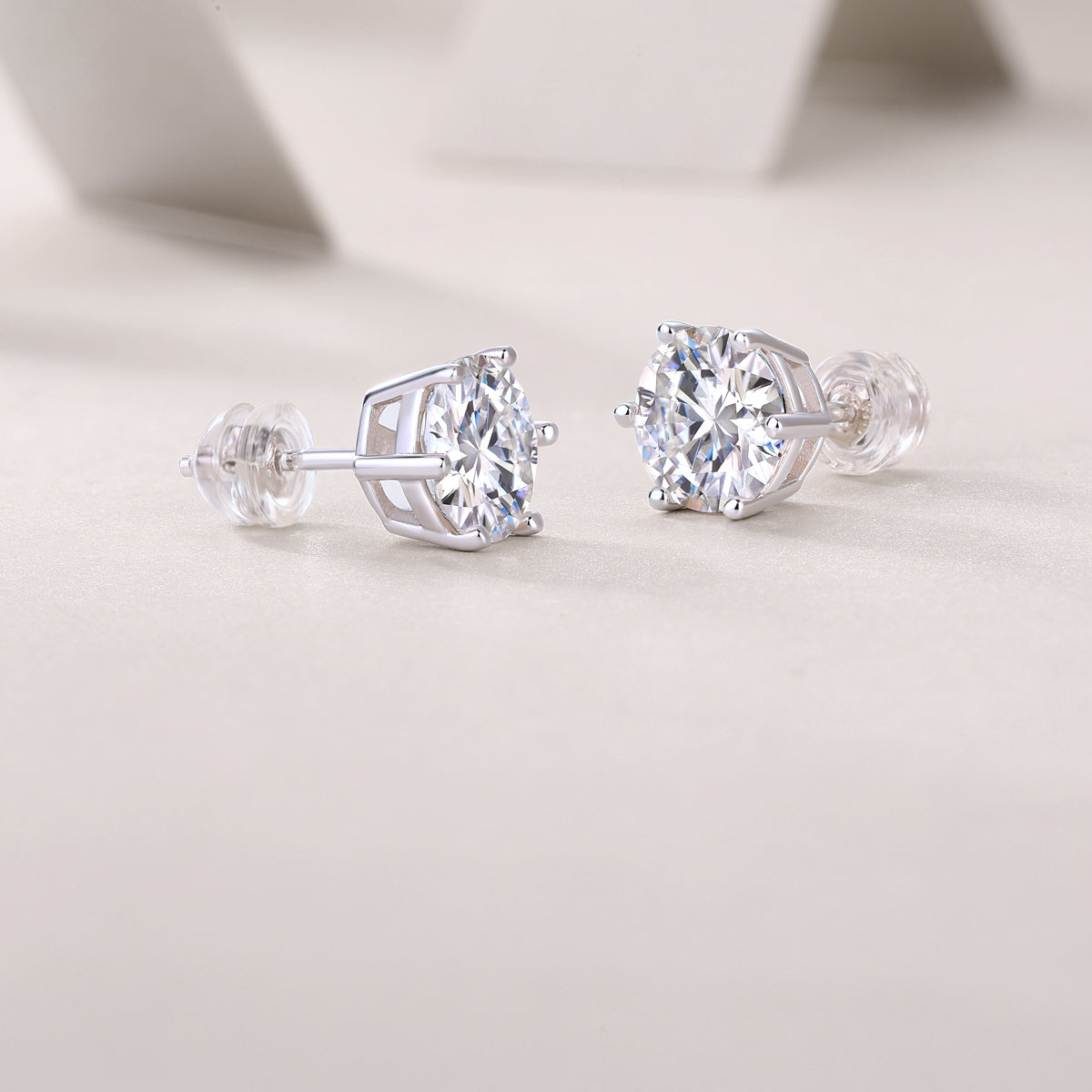 Luxury Diamond Stud Earrings | S925 Sterling Silver