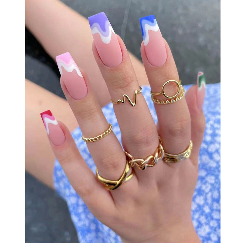 Extra Long Wave Fake Nails