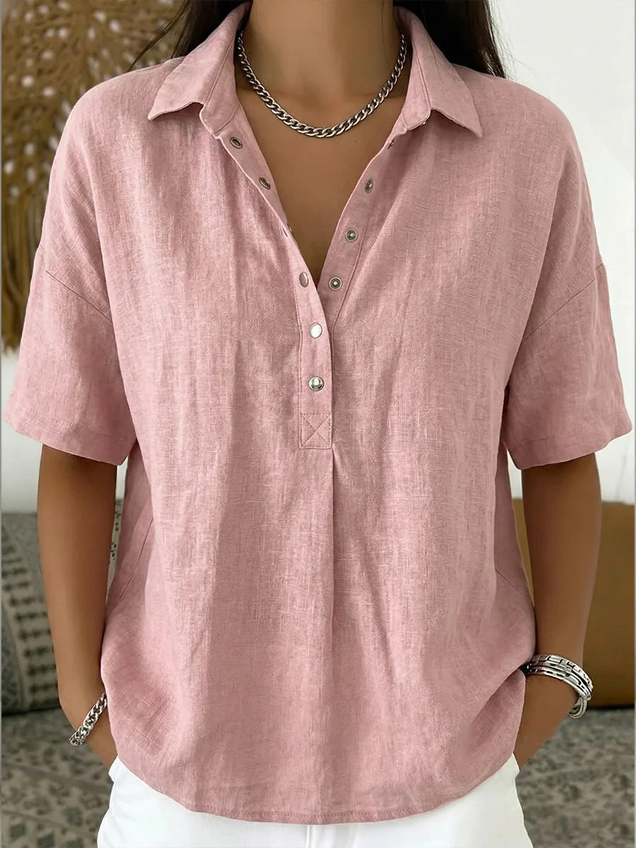 Classic Single-Breasted Lapel Shirt