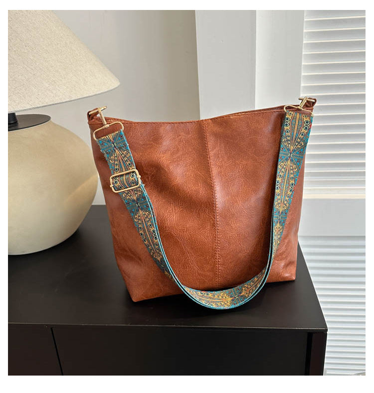 Ethnic Style Large Bucket Bag
