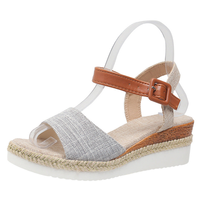 Women's Ankle-Strap Jute Wedge Sandals