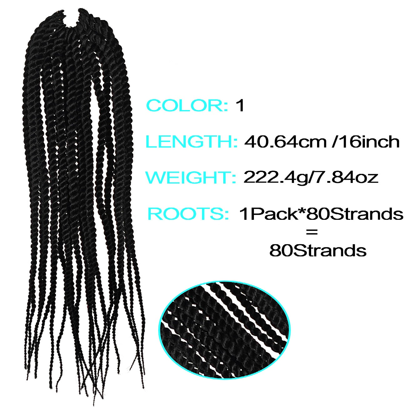 4X EZ Senegalese Crochet Braids | 16" Long Synthetic Hair