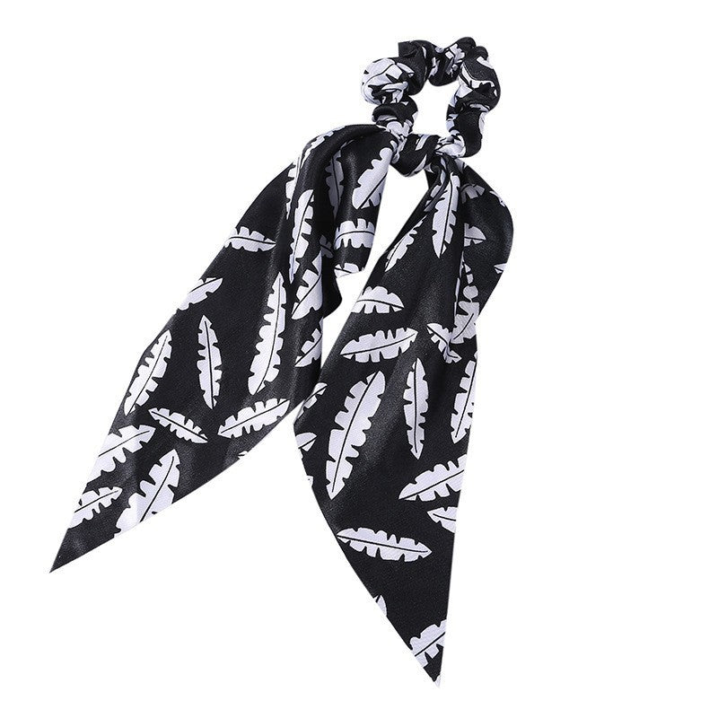Elegant Floral Hair Scarf | Long Streamer Ponytail Tie