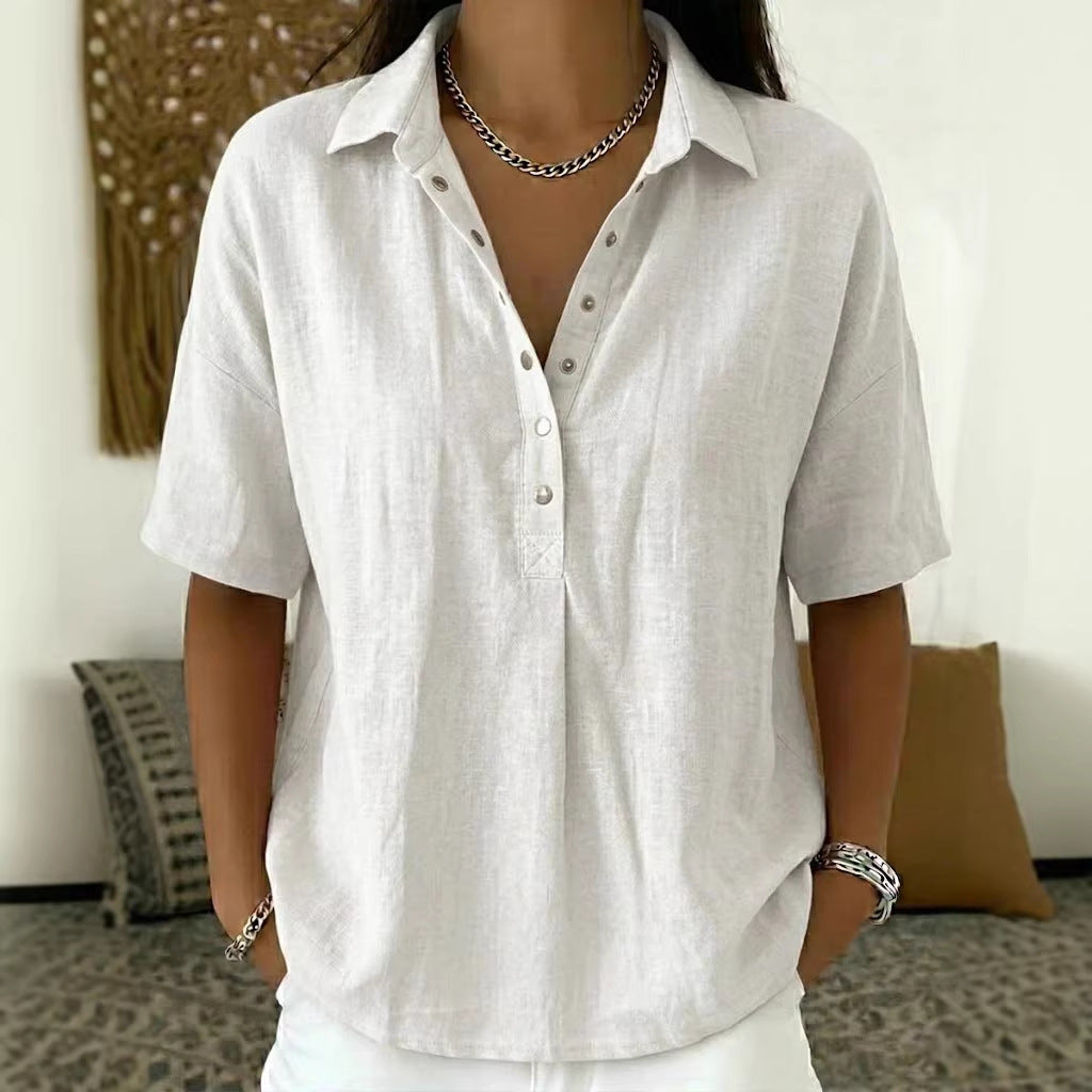 Classic Single-Breasted Lapel Shirt