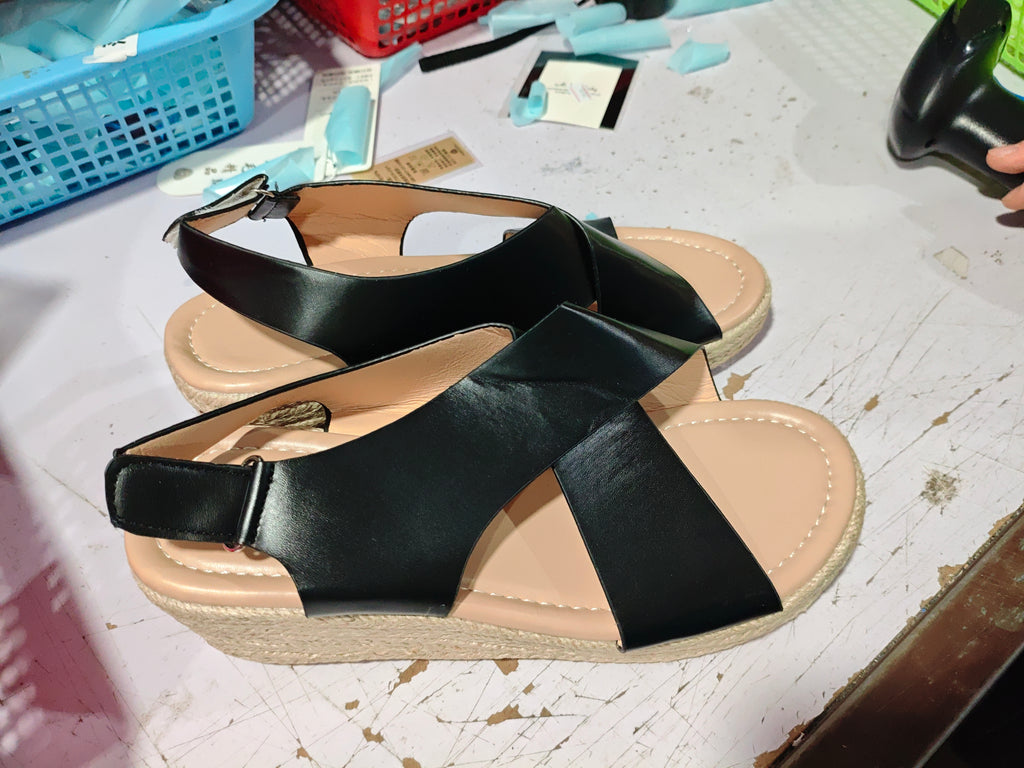 Rubber Viscose Shoes Side And Back Women's Sandals