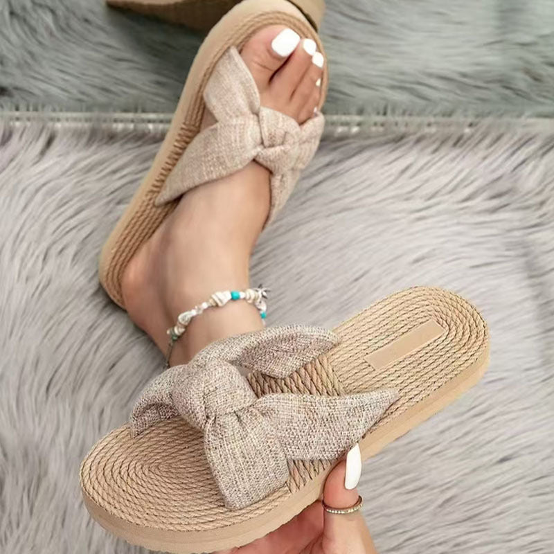 Women's Breathable Bow Round-Toe Sandals