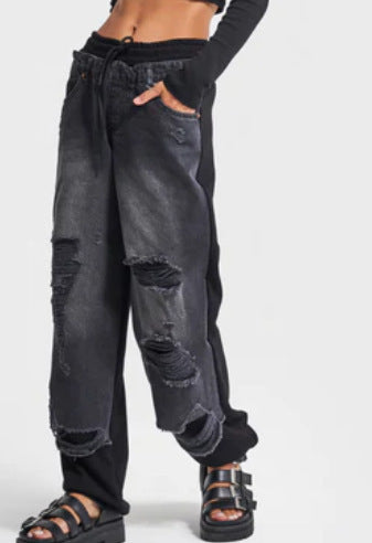 Fashion Ins Street Stitching Pants