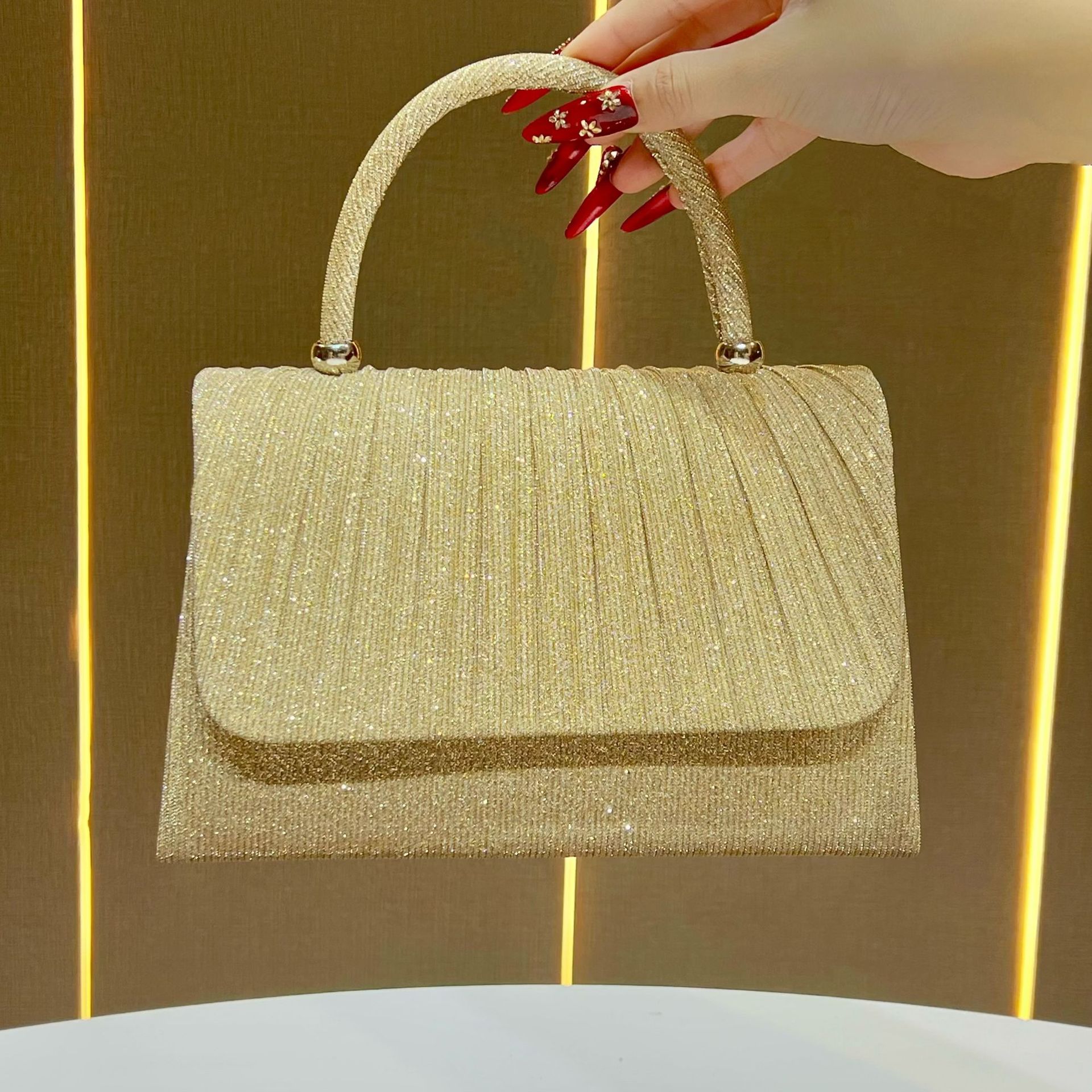 Elegant Gold Crinkle Party Bag