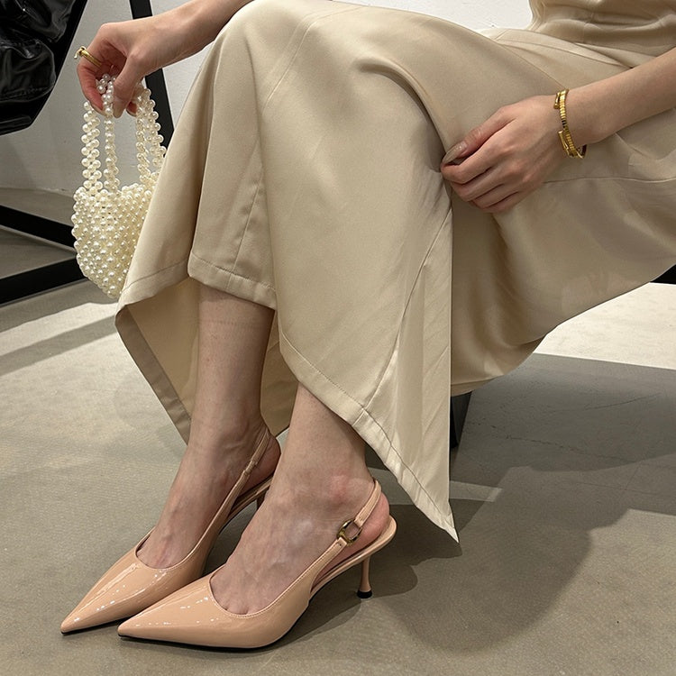 Women's Slingback Pointed Toe Kitten Heel Sandals