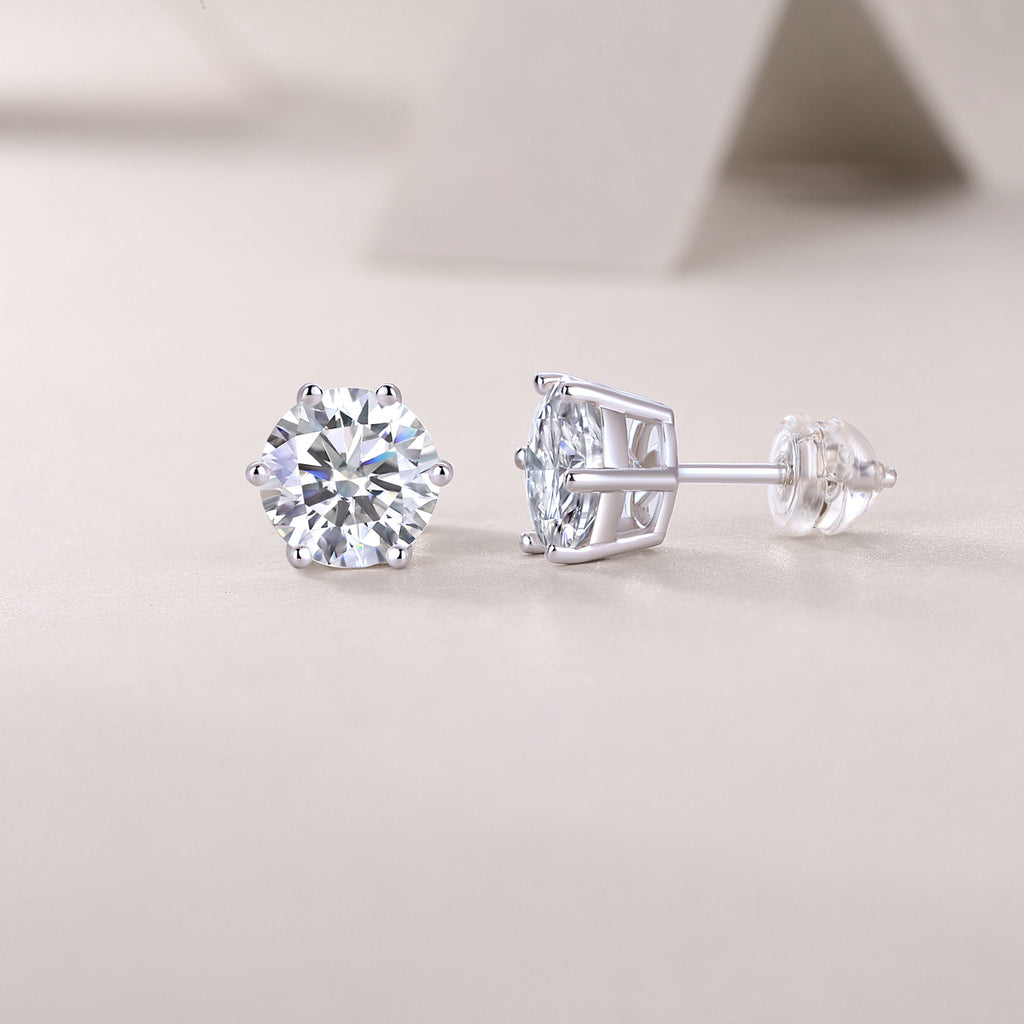 Luxury Diamond Stud Earrings | S925 Sterling Silver