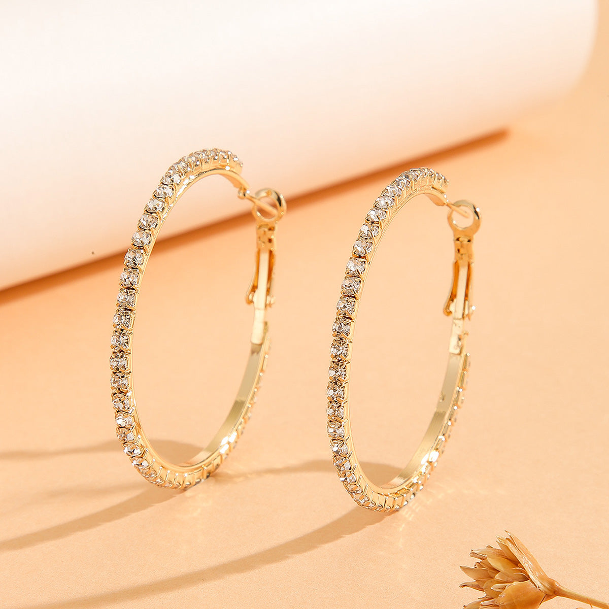 1Zircon Inlaid Princess Style Large Earrings For Women, Wedding Jewelry