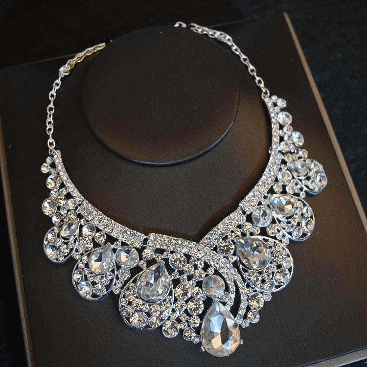 Accessories Crown Necklace Earrings Three-piece Set Wedding Accessories