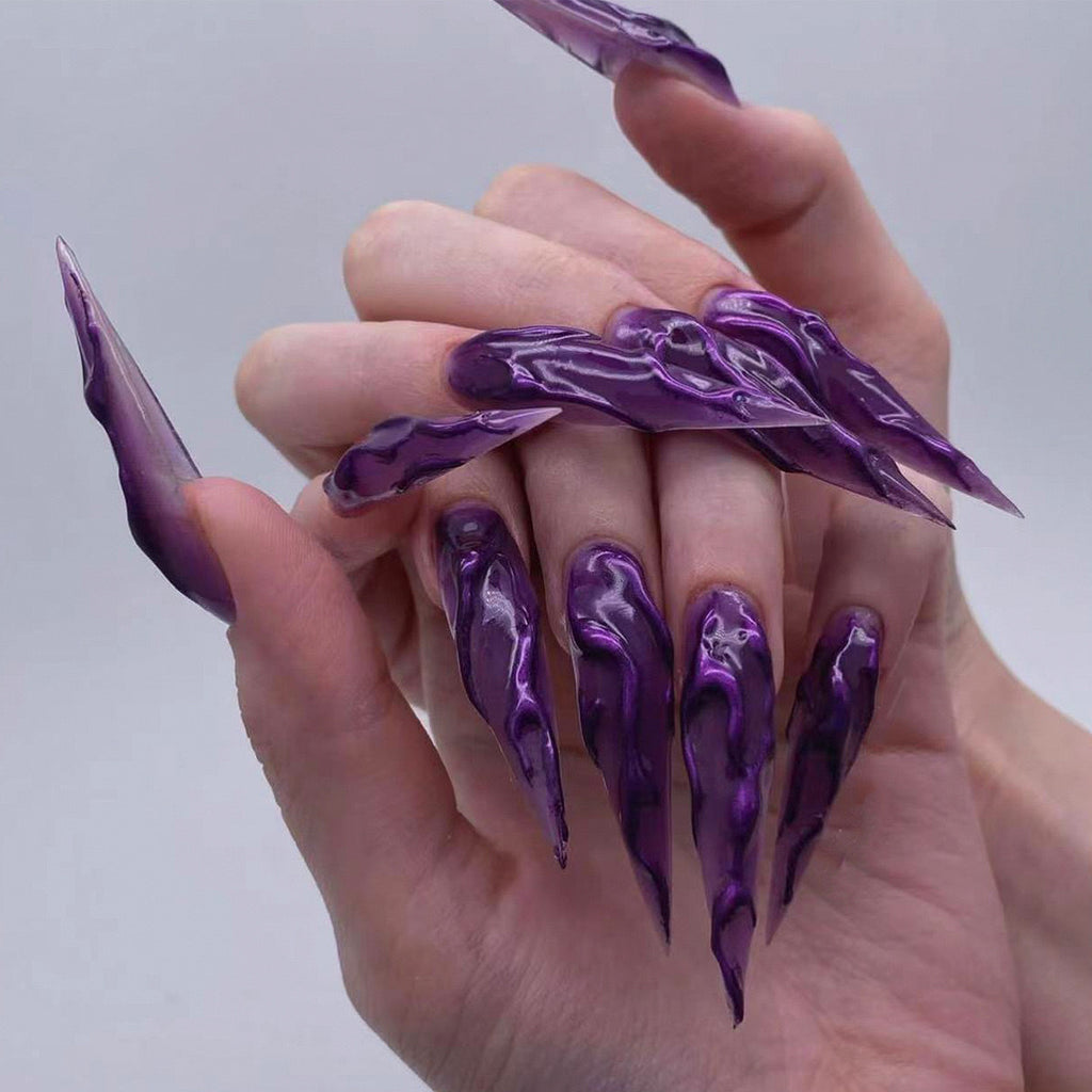 24pcs Purple Devil Nails
