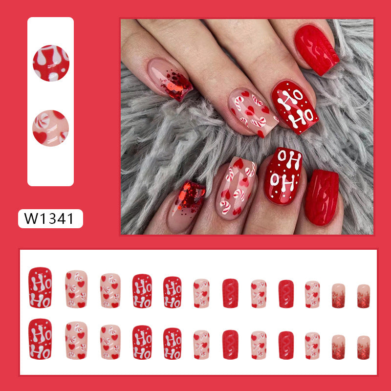 Red Christmas Love Nails