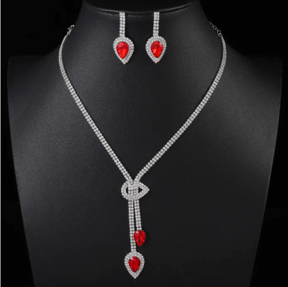 Korean Foreign Two Piece A Zircon Jewelry Set
