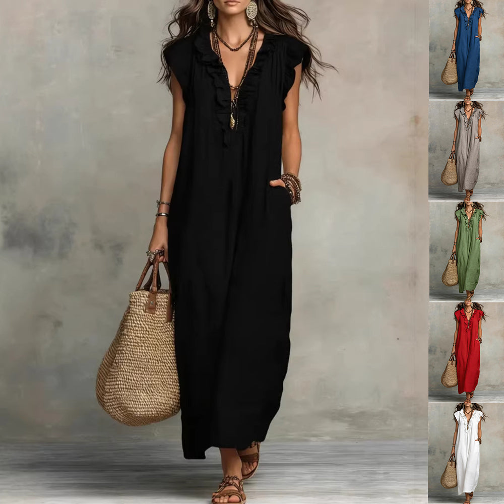 Elegant A-Line Dress with Pockets