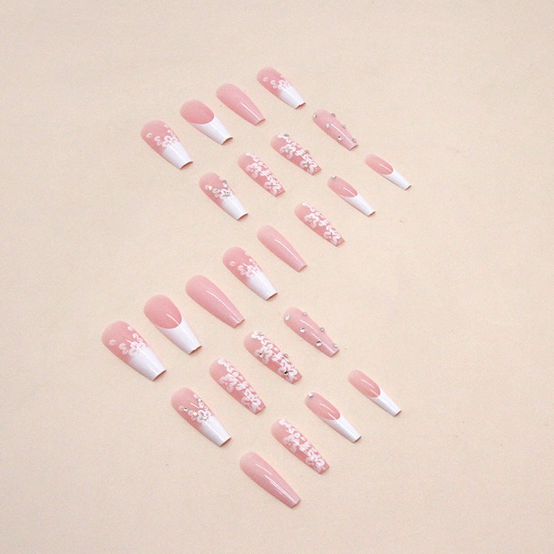 Long French Diamond Nails