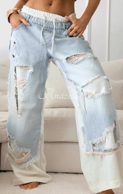 Fashion Ins Street Stitching Pants