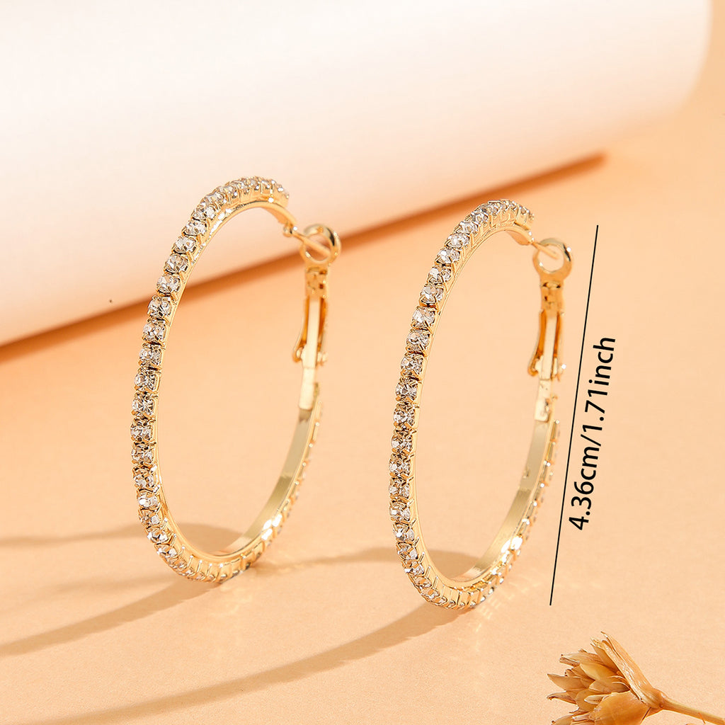 1Zircon Inlaid Princess Style Large Earrings For Women, Wedding Jewelry