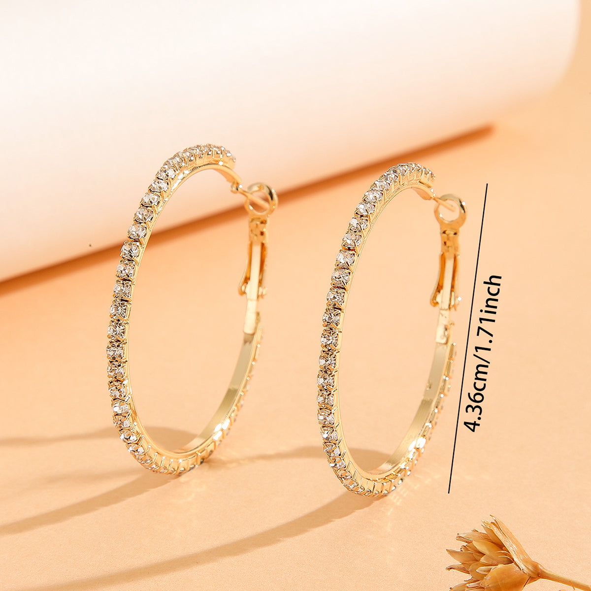 1Zircon Inlaid Princess Style Large Earrings For Women, Wedding Jewelry