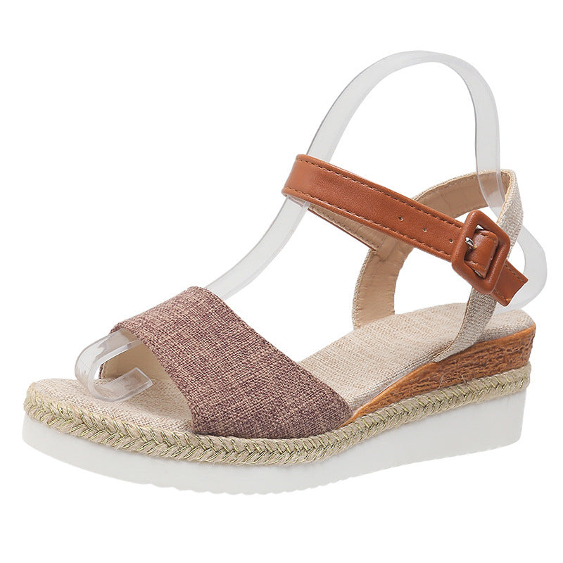 Women's Ankle-Strap Jute Wedge Sandals