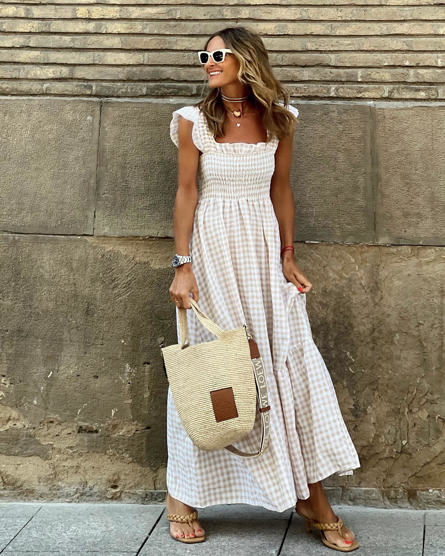 Sleeveless A-Line Plaid Swing