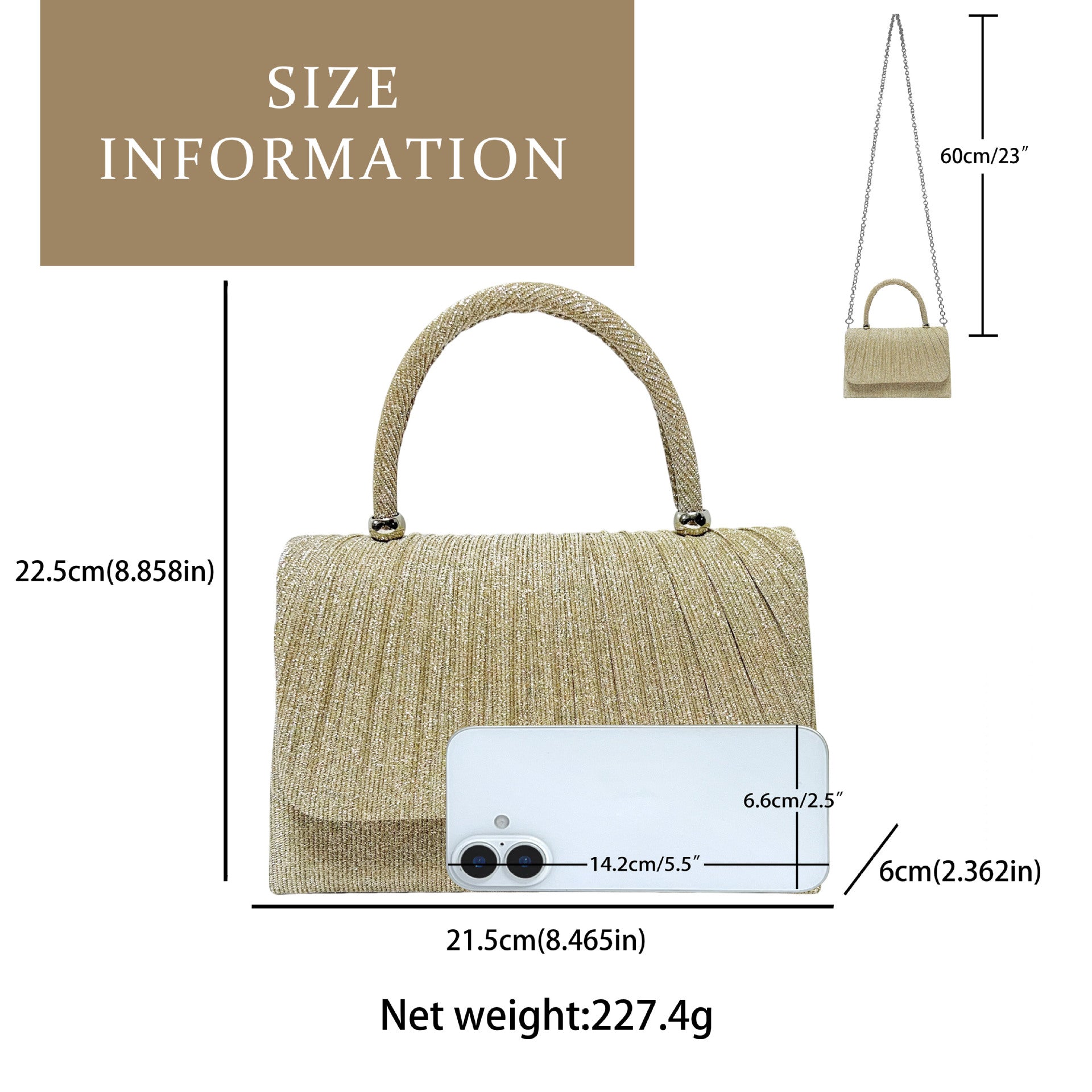 Elegant Gold Crinkle Party Bag