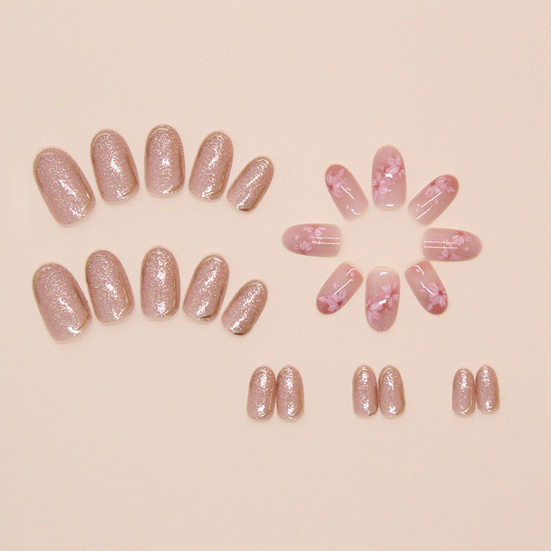 Short Oval Nail Polish Flower