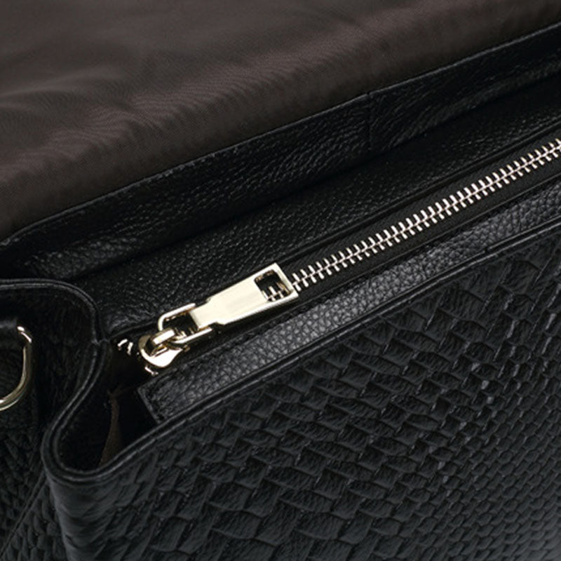 Woven Leather Shoulder Messenger.