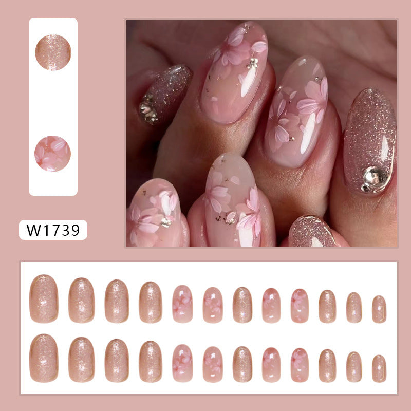 Short Oval Nail Polish Flower