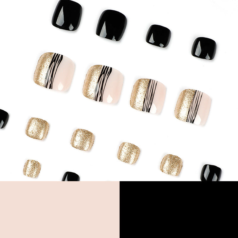 Black Gold Manicure Nails
