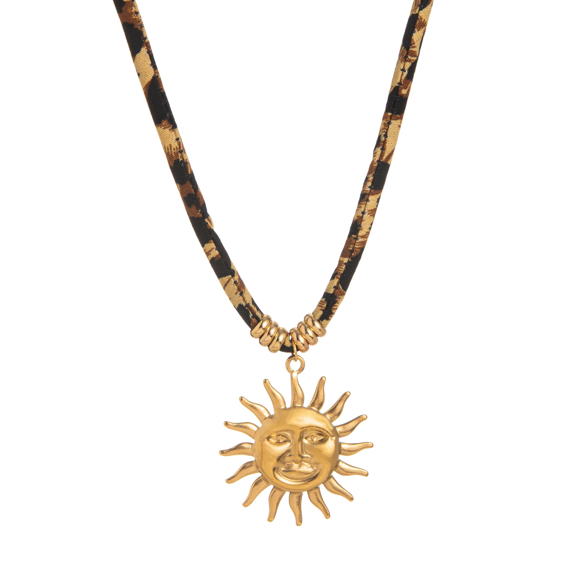 Women's Jewelry Niche Geometric Pendant Design Leopard Print Rope Necklace
