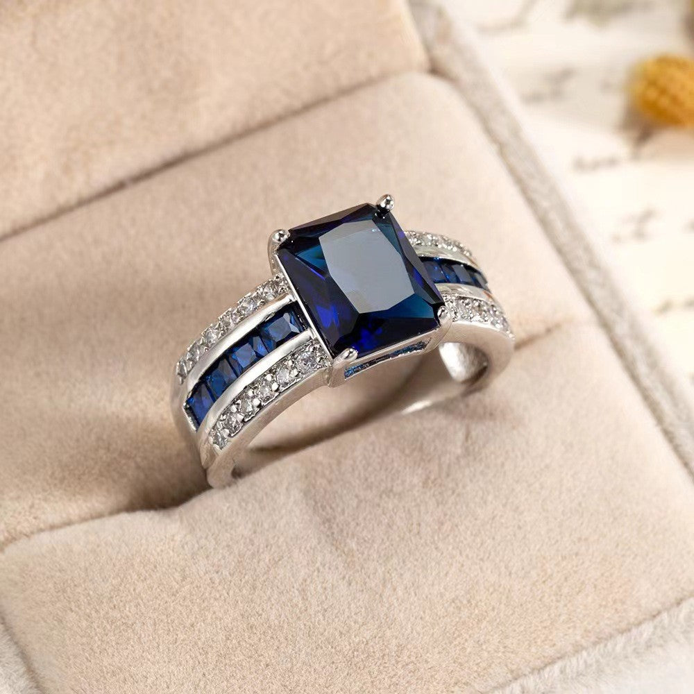 Retro Simple Blue Fashion Ring For Women