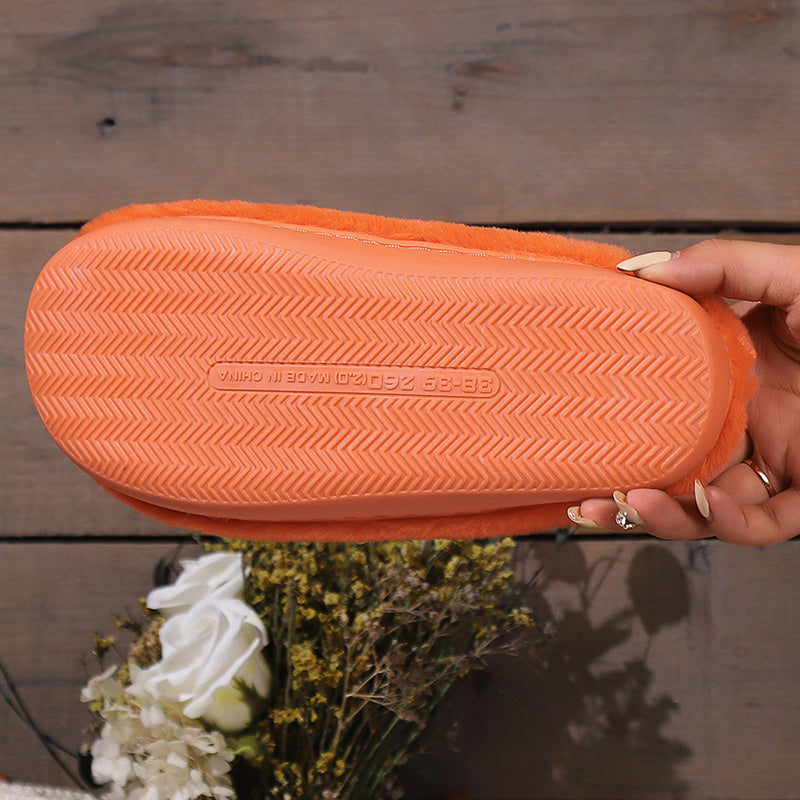 Cute Pumpkin Plush Indoor Slippers