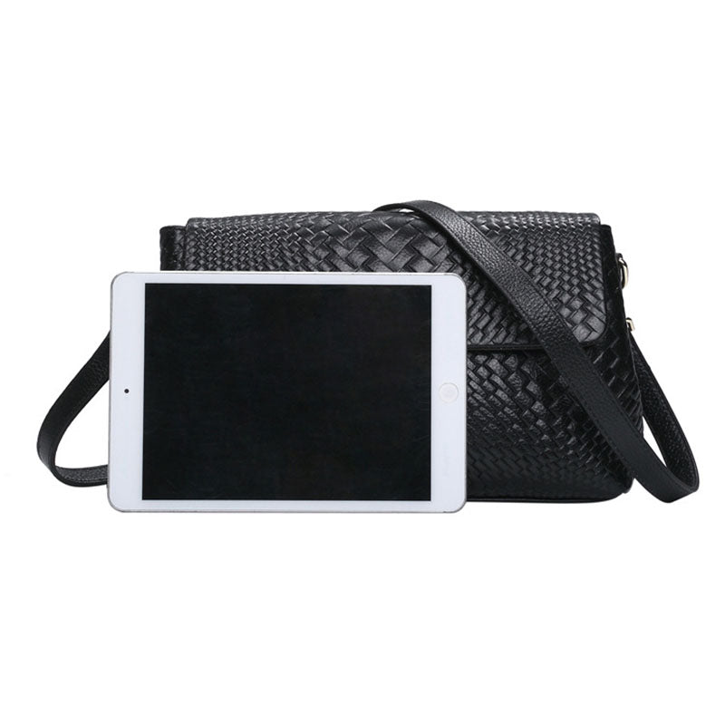 Woven Leather Shoulder Messenger.