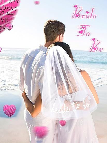 Bride To Be Embroidered Veil Bachelorette Party BachParty Accessory Bride To Be Headband White Bridal Veil Headpiece For Bridal Shower Engagement Party Wedding Bridesmaid Gift Clearance