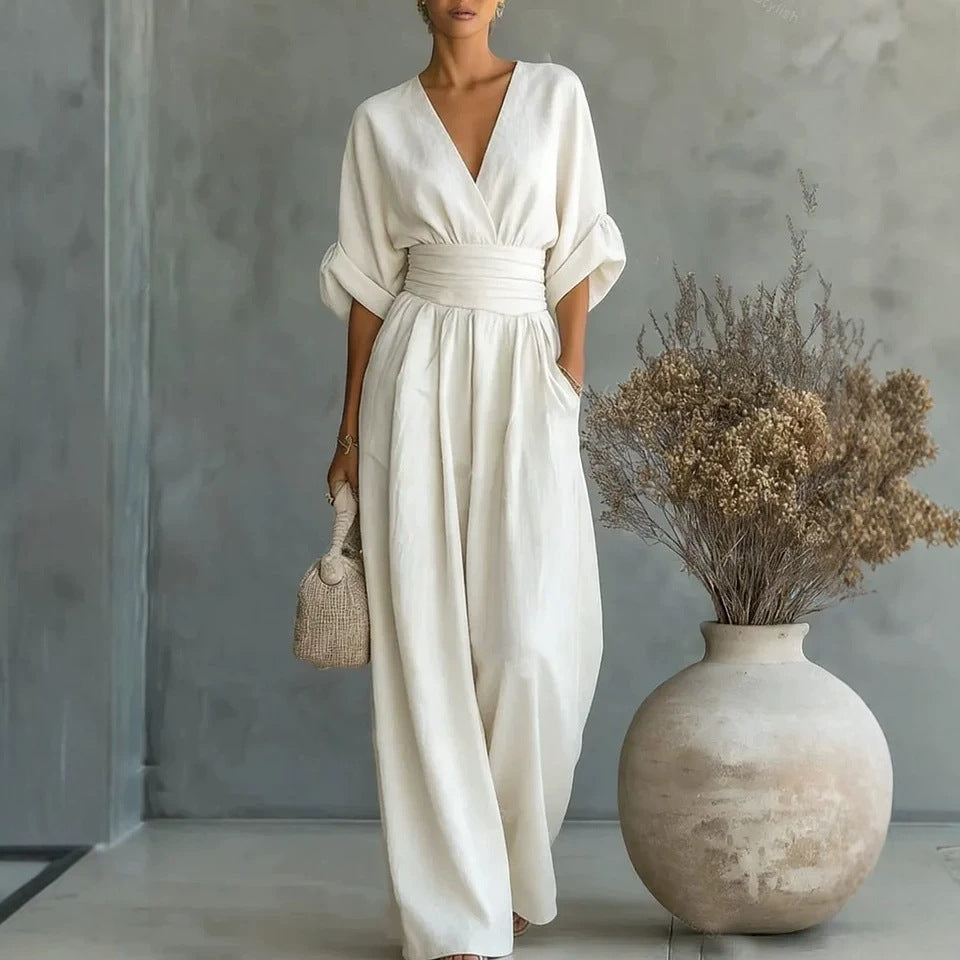 Summer Short-Sleeved Casual Jumpsuit
