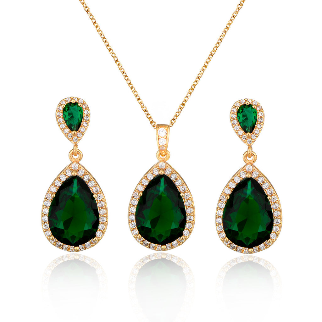 Necklace Eardrops Suit Bride Wedding Jewelry Simple Graceful