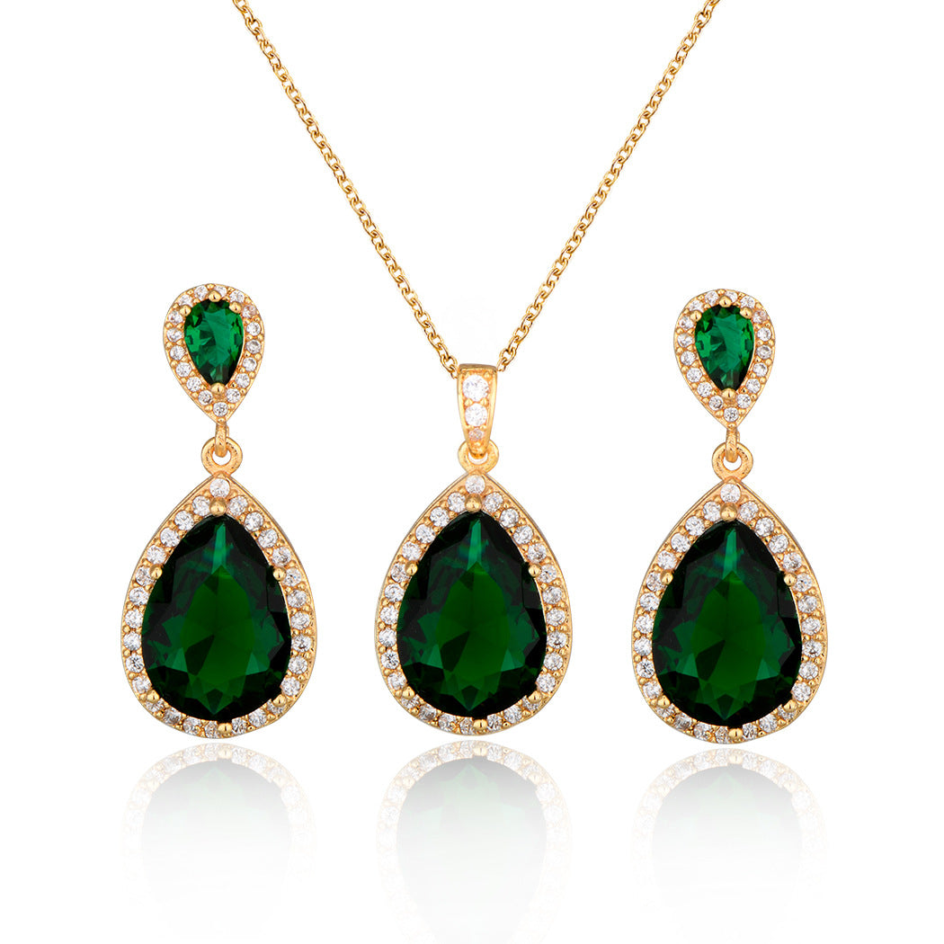 Necklace Eardrops Suit Bride Wedding Jewelry Simple Graceful