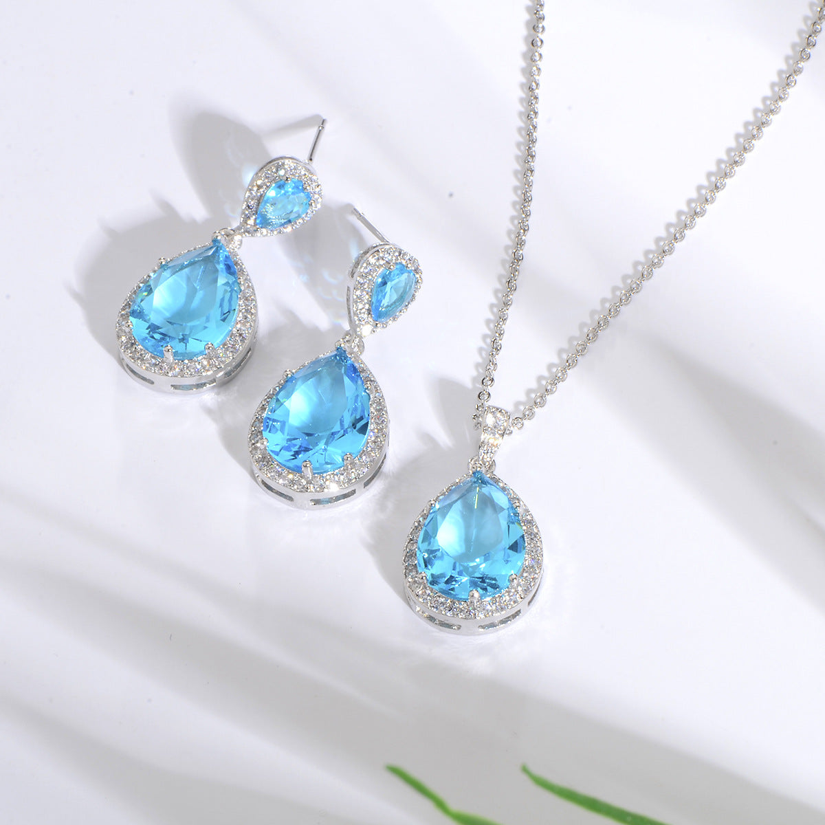 Necklace Eardrops Suit Bride Wedding Jewelry Simple Graceful