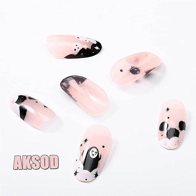 24pcs Faceless Man Nails