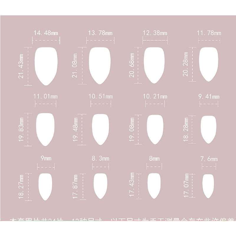 24pcs Minimal French Almond Nails