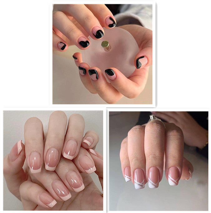Oblique French Fake Nails