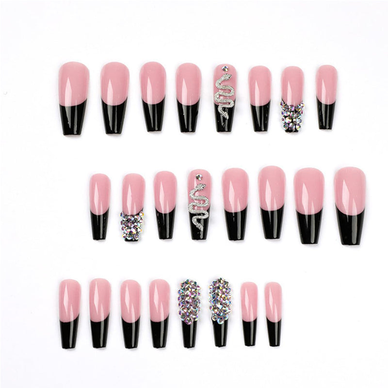 24pcs Diamond Snake Nails