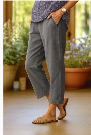 Minimalist Solid Straight-Leg Trousers